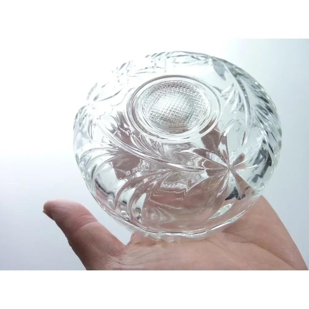 Vintage Italian Crackle Glass Taper Candle Holders Stackable Nesting Pair Set